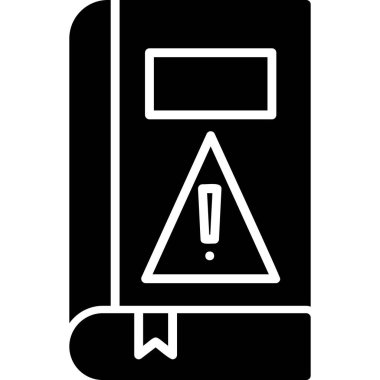 Kitap uyarı simgesi, modern tasarım illüstrasyonu