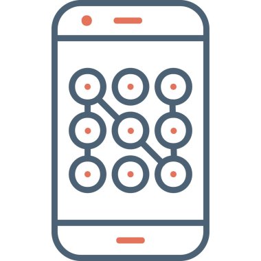 mobil güvenlik vektör çizgisi simgesi