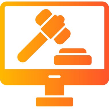 Açık Artırma web simgesi basit illüstrasyon