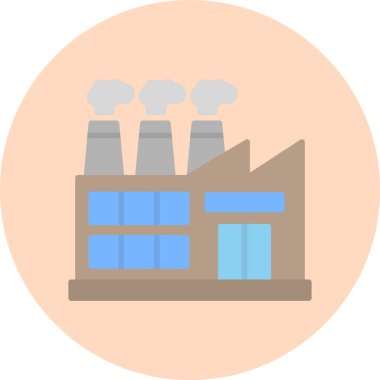 Fabrika modern simgesi, vektör illüstrasyonu