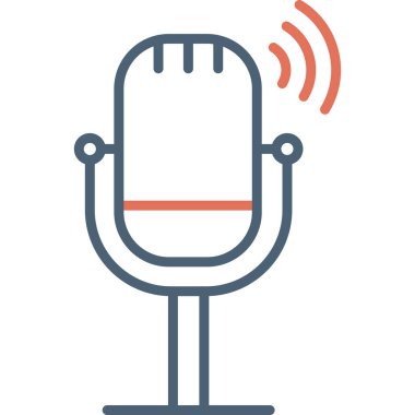 Canlı podcast modern simge, vektör illüstrasyonu