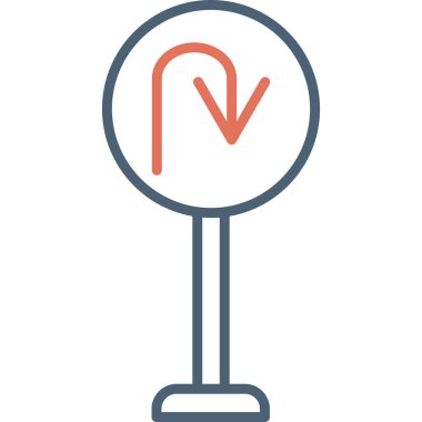 U Dönüş simgesi vektör illüstrasyonu