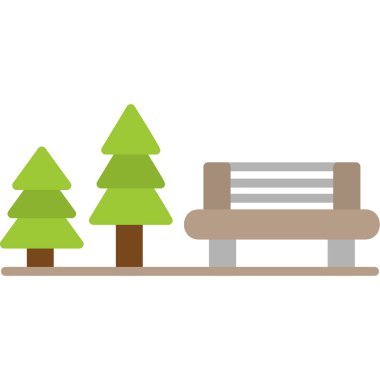 Dinlenme Alanı Web simgesi basit illüstrasyon 