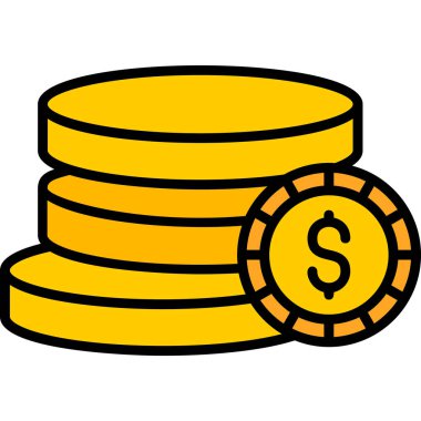 Bozuk paralar düz tasarım vektör çizimi