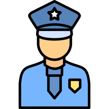 Polis. Web simgesi basit illüstrasyon