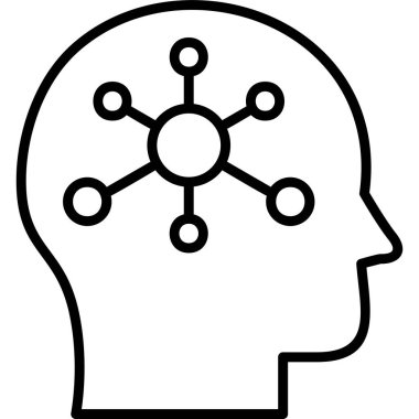 Psikoloji modern simge, vektör illüstrasyonu