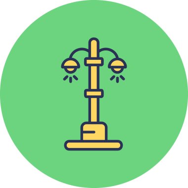 Sokak ışığı modern simgesi, vektör illüstrasyonu