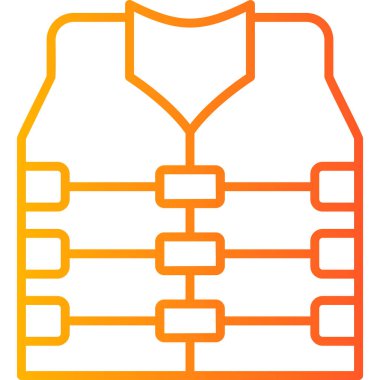 Renkli düz güvenlik yelek vektör simgesi