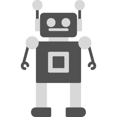 robot. Web simgesi basit illüstrasyon