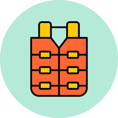 Can yeleği illüstrasyonu, basit web simgesi