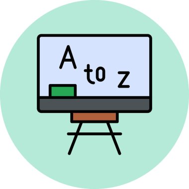 Beyaz tahta modern simge, vektör illüstrasyonu