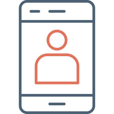 simple icon, Mobile user Profile logo on screen 