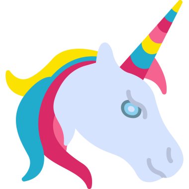 Tek boynuzlu at. Web simgesi basit illüstrasyon