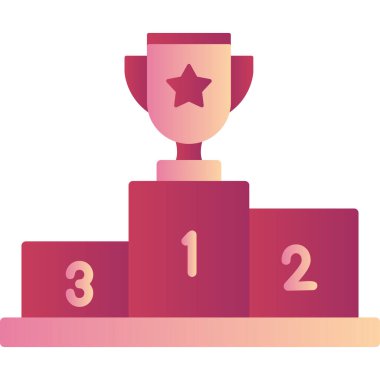 Şampiyon ikonu kupa ile, ağ basit illüstrasyon