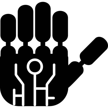 Robotik El simgesi. vektör illüstrasyonu 