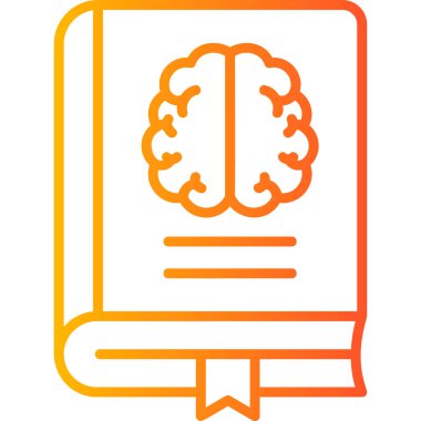 Nöroloji kitabı simgesi, modern tasarım illüstrasyonu