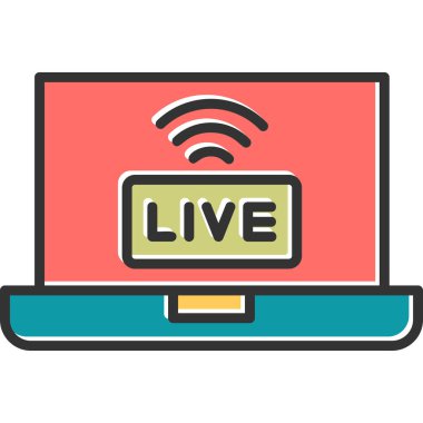 Canlı yayınlanan modern simge, vektör illüstrasyonu