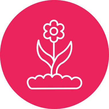 simple illustration of flower growing in soil 