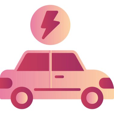 Electric Car modern simgesi, vektör illüstrasyonu