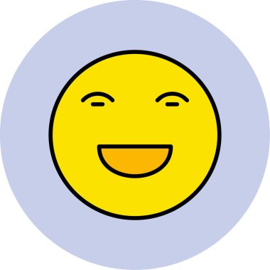 Mutlu Yüz emojisi, basit simge çizimi