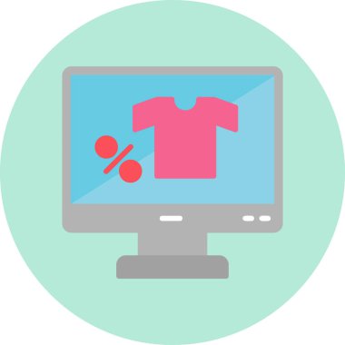 Çevrimiçi satış modern simgesi, vektör illüstrasyonu 