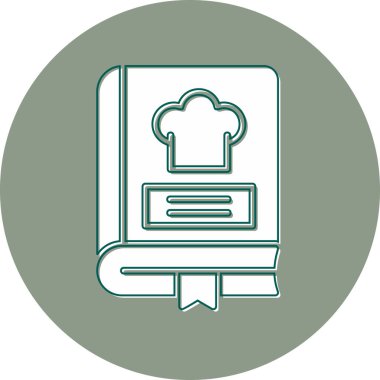 Tarif kitabı simgesi, modern tasarım illüstrasyonu