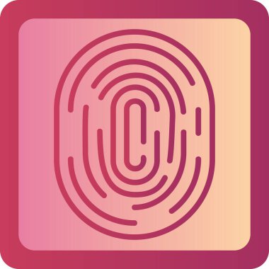 Parmak izi simgesinin vektör illüstrasyonu