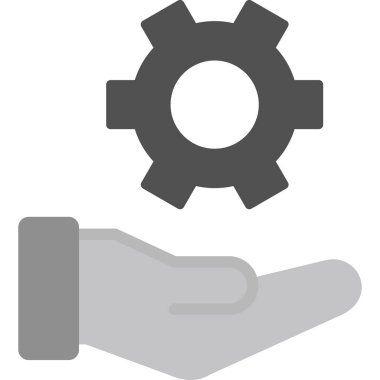 Ayarlama. Web simgesi basit bir illüstrasyon. çark el simgesinde 