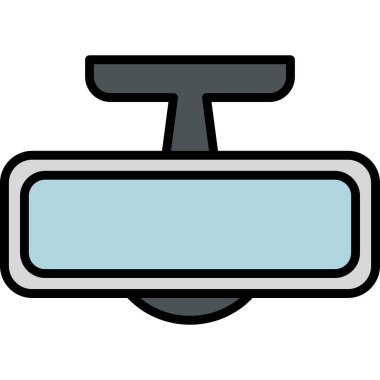 dikiz aynası simgesi, araba sade web illüstrasyonu