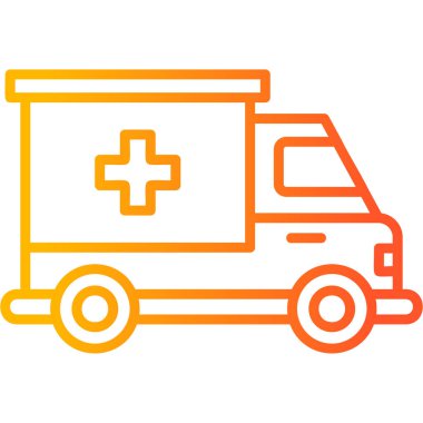 Ambulans. Web simgesi basit illüstrasyon 