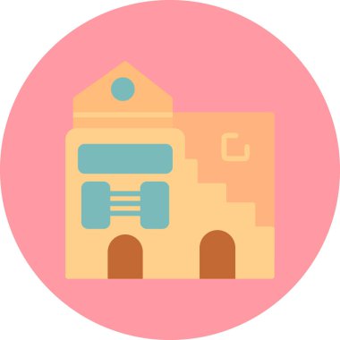 Bir ev simgesinin soyut vektör illüstrasyonu