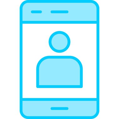 simple icon, Mobile user Profile logo on screen 