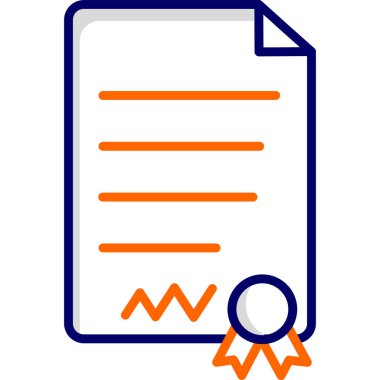 Sertifika. Diplomanın basit illüstrasyonu 