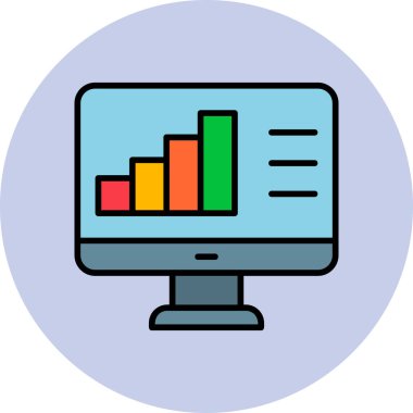 veri analiz grafiği. Basit web illüstrasyonu