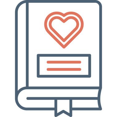 Romantizm kitabı ikonu, modern tasarım illüstrasyonu