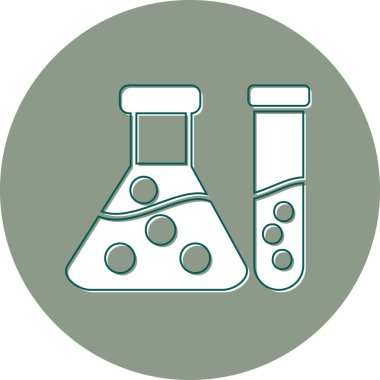 Kimya şişesi. Web simgesi basit tasarım 