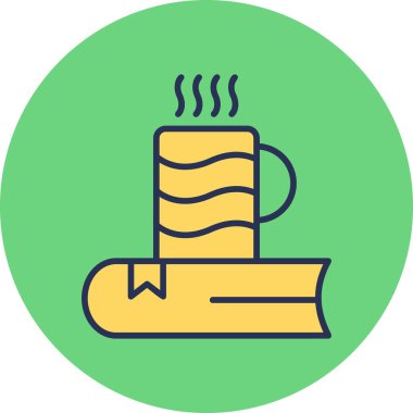 Çay kitabı simgesi, modern tasarım illüstrasyonu