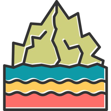 Buzdağı simgesi, modern tasarım illüstrasyonu