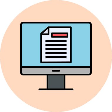 Çevrimiçi test modern simgesi, vektör illüstrasyonu