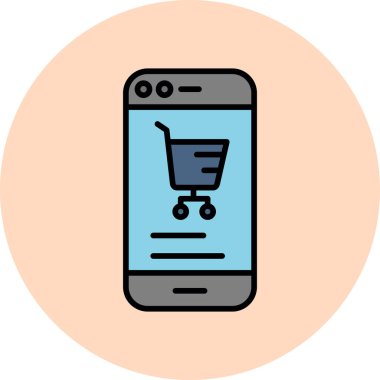 Online Phone Marketing web icon, vector illustration