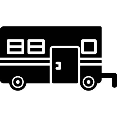 Kamp aracı simgesi, modern tasarım illüstrasyonu