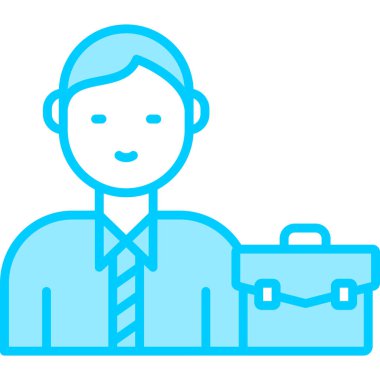 Evrak çantası avatar karakter vektör çizimi tasarımı ile iş adamı