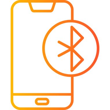graphic art illustration of mobile Bluetooth transfer icon 