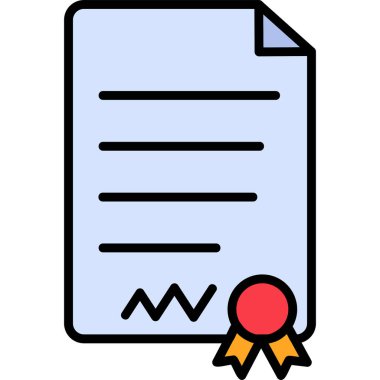 Sertifika. Diplomanın basit illüstrasyonu 