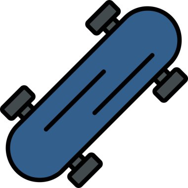 Kaykay simgesi vektör illüstrasyonu