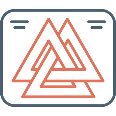 Bir üçgen simgesinin vektör illüstrasyonu