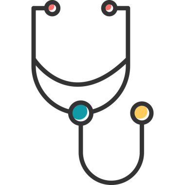 Steteskop. Web basit illüstrasyonu