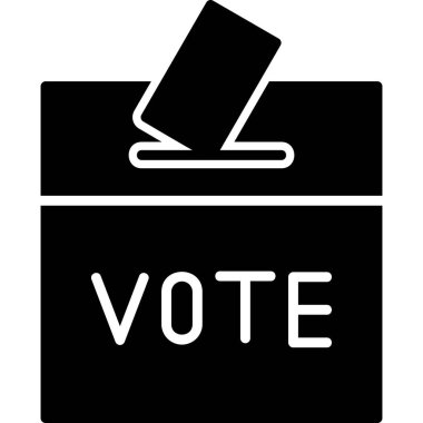 Oy sandığı modern ikon vektör illüstrasyonu