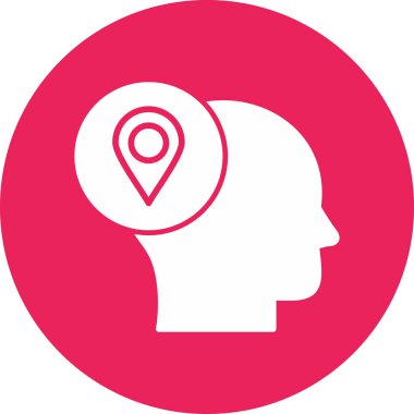 5g Location pin in human head. web icon simple illustration