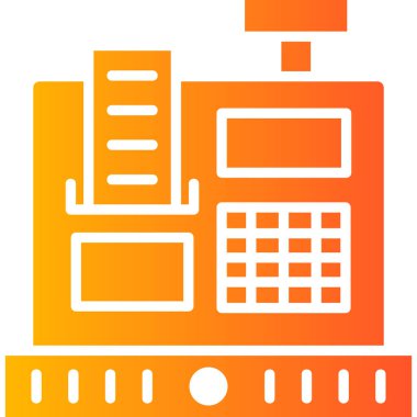 Kasiyer makinesi, web basit simge illüstrasyonu